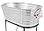 BirdRock Home Stainless Steel Beverage Tub with Stand | Oval | Bottom Tray | Party Drink Holder | Wooden Handles | Outdoor or Indoor Use | Free Standing