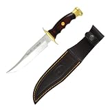 Muela Bowie Full Tang Fixed Blade Knife, 305 mm, Wood Handle with Brass Bolsters