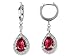 3.82 cts 925 Sterling Silver Genuine Lab Created Ruby Earrings LIFETIME WARRANTEE
