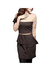 Scoop Neck Above the Knee Cotton/Polyester Stretchy Shirred  Dress