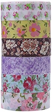 DECORA Set of 6 Japanese Flowers Washi Masking Tape Collection Premium Value Pack£¬Flowers02