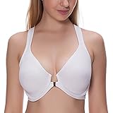 La Isla Women's Front Closure Underwire Non-padded X-back Plus Size Bra