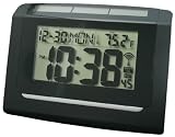 Equity 65906 Large Display Solar Atomic Wall Clock w/ Temperature Display