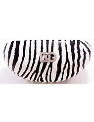 DG Eyewear Hard Case Zebra White-Black Oversized by DG Eyewear