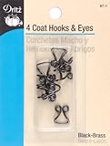 Dritz Coat Hook & Eye 3/8 Inch 4/Pkg-Black