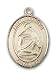 Gold Filled St. Charles Borromeo Pendant with Stainless Gold Heavy Curb Chain 24 inch