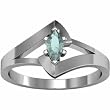 14K White Gold Aquamarine Ring