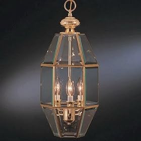 Thomas Lighting SL8485-1 Three Light Foyer Chandelier, Polished Brass Finish with Clear Beveled Glass
