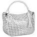 Fontanelli White & Silver Woven Leather Handbag