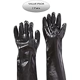 West Chester 12018 18" Chemical Resistant Gloves, Large, Black (Pack of 2 Pair)