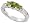 Sterling Silver Vintage Style Engagement Ring, w/ two 4mm (.3 ct) & one 5mm (.63 ct) Princess Cut Peridot-colored CZ Stones, 3/16