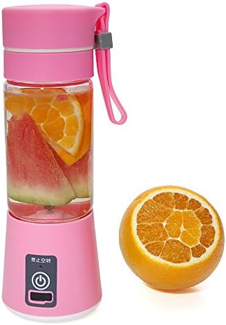 Ledafei Portable Juicer Cup Rechargeable Battery Juice Blender 380ml USB Charge Electric Glass Fruit Juicer Best for Home Camping Travel (Red)