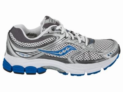 Saucony Women's ProGrid Stabil CS2 Running Shoe,White/Grey/Blue,7 W US