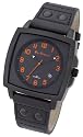 Ben Sherman Mens Black & Orange Dial Black Strap Watch
