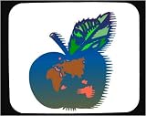 Mouse Pad with apple, globe, world, earth, fruit