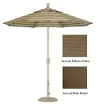 9' Crank Tilt Patio Market Umbrella - Bronze: Toffee