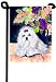 maltese17  - Maltese Waiting with Flowers Garden Flags