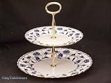 Spode Blue Colonel Gold #Y6235 Hostess Tray 2 Tier