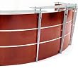 12' Curved Cherry Glass Top Reception Desk