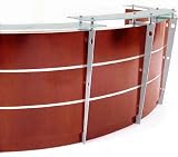 12' Curved Cherry Glass Top Reception Desk