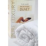 Super King 13.5 Tog Non Allergenic Pure White Boxed Microfibre Duvet with Two Matching Pillows