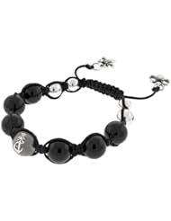 Buddha Bead Bracelet with 925 Sterling Silver and Black Onyx Beads
