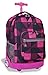 J World New York Sunrise Rolling Backpack, Block Pink, One Size