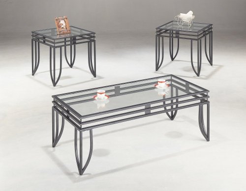 Cheap 3 Piece Table Set in Black - Coaster