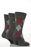 Mens 3 Pair Pringle New Strathaven Diamond Argyle Bamboo Socks
