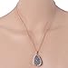 MJARTORIA Gold Color Bezel Teardrop Raw Natural Stone Grey Quartz Pendant Healing Druzy Necklace