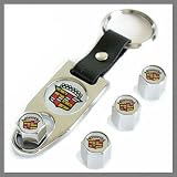 Cadillac Old Logo Tire Valve Caps with Wrench Key Chain Cadillac Old Logo Tire Valve Caps with Wrench Key Chain