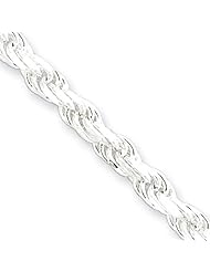 Sterling Silver 3.5mm Diamond-cut Rope Chain 9 Inches