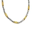 Stainless Steel and Gold Color IP-plated Accent Link Necklace