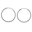 Sterling Silver Hammered-Design 3/4-Inch Hoop Earrings