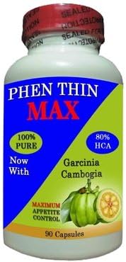 Phen Thin MAX, All Natural Appetite Suppressant 80% HCA, Rapid Fat Burning, Pharmaceutical Grade