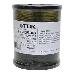 TDK 52x CD-R Media - 700MB - 120mm Standard - 100 Pack Spindle