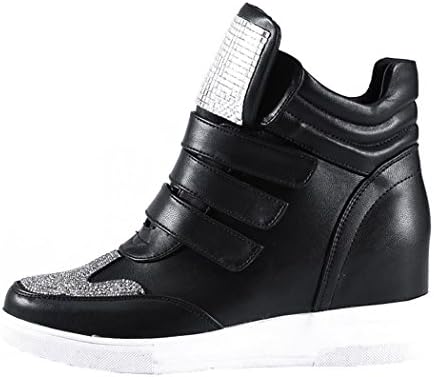 Laikakingdom Magic Tape Closure Fashionable Women's Increased Within Shoes(7.5 B(M) US, Black)