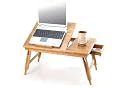 Adjustable Wooden Laptop Table with Drawer