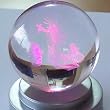 Jesus Resurrected Crystal optical glass - Sphere (8.5 cm OR 3.4 inches) - With Rotating Colors stand