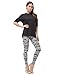 Bentibo Women's Fashion Floral Printed Spandex Leggings Skinny Pants White Black L