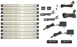 Super Bright LED under cabinet cove, Full kit, 10 light panels, 2 powersupplies, warm white LEDs!