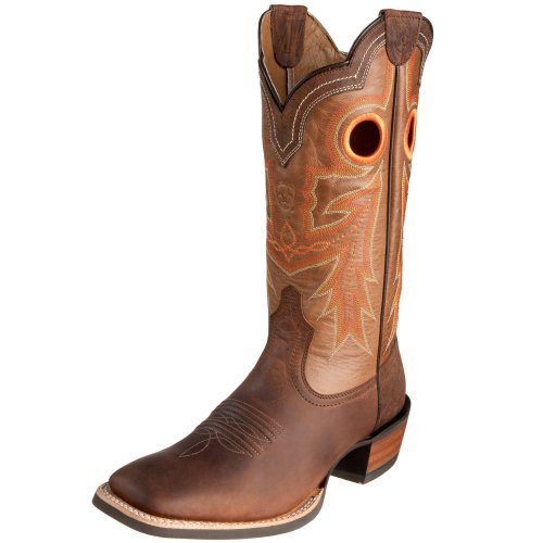 Ariat Men's Wildstock Western Cowboy Boot, Weathered Brown/Quartz, 10.5 W US