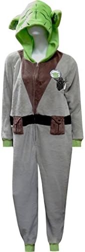 Star Wars Look Like Yoda Ladies Fleece Union Suit Pajama for women (Small)
