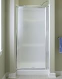 Sterling 1530D-42PB Vista Pivot II Shower Door 69H x 36 - 42W Pebble Glass Polished Brass