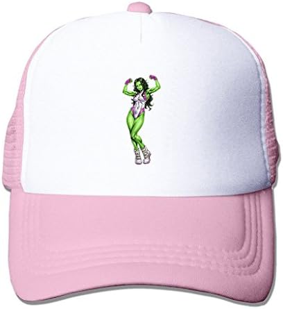 LIANBANG She Hulk Adjustable Printing Snapback Mesh Hat Unisex Adult Baseball Mesh Cap Pink