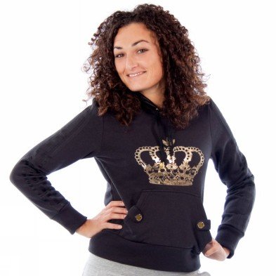 adidas Damen Kapuzenpullover Crown, black/metallic gold, 34 Preisvergleich