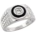 Sterling Silver Men's Watch Band Rolex Style Solitaire Ring w/ Brilliant Cut CZ Stone, 7/16 in. (11mm) wide