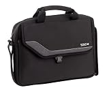 SOLO Vector Collection Laptop Slim Brief Case Holds Notebook Computer up to 14.1 Inches, Black with White Accents, VTR131-4/28