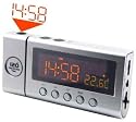 Elta 4518 SI Projektions-Uhrenradio (LED-Anzeige, Thermometer, Infrarot-Snooze-Sensor, AUX-Eingang, UKW/MW-Tuner) silber