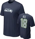 Sidney Rice #18 Blue Nike Seattle Seahawks Name & Number T-Shirt